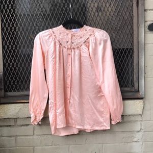 Vintage silk hand embroidered top